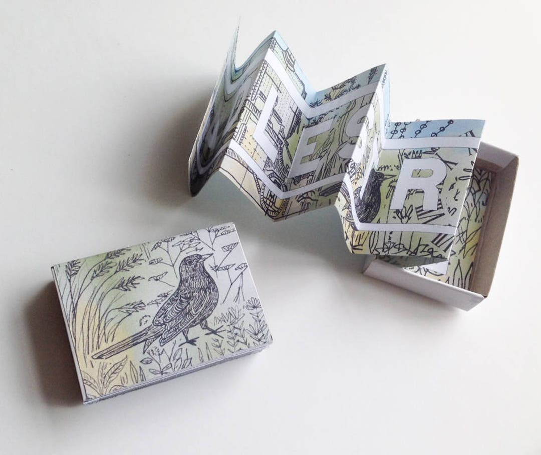 Poem Book in a Matchbox, Adlestrop by Edward Thomas. Gift for Poetry