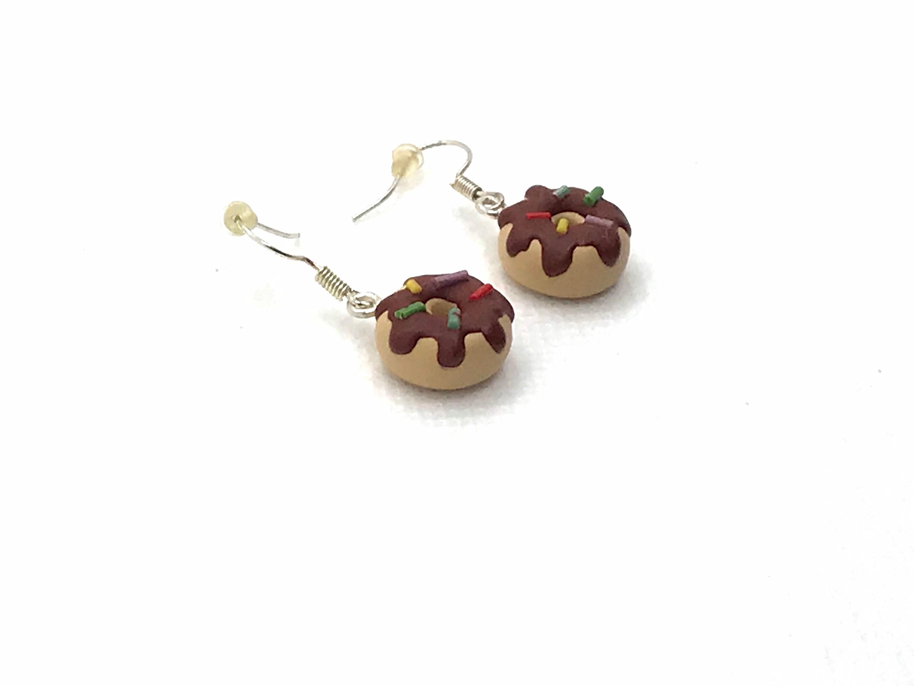 Chocolate Donut Earrings Choco Donut Earrings Miniature Food Etsy