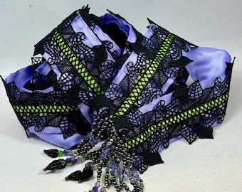 WEDDING HANDFASTING Cord, tie the knot, ribbon ceremony, bridal belt, sash, Goth