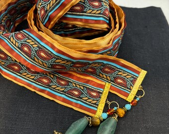 WEDDING HANDFASTING cord, Tie the Knot, ribbon ceremony, Southwest, bridal belt, sash