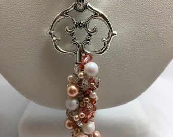 KEY NECKLACE #1 Peach and Creme