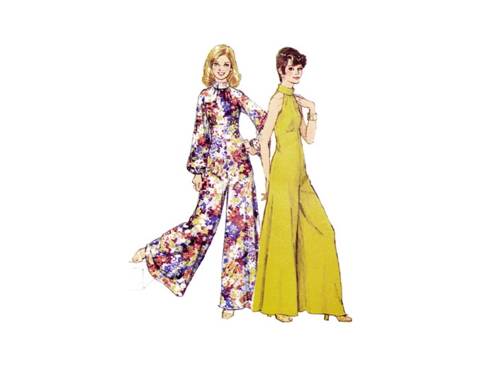 Vintage Bellbottom Jumpsuit Sewing Pattern Etsy