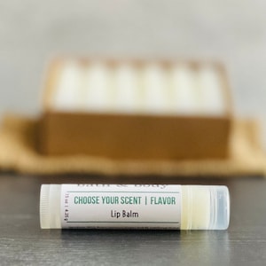 12 Flavored Lip Balm Sticks Pack | You Choose Scent | Branded | Private Label | Unlabeled | Scented Chapstick For Resale, Craft Show, Favors