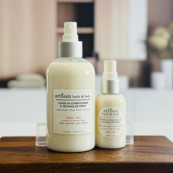 Orange Rose Leave-In Conditioner: Frizz Control Detangler Spray