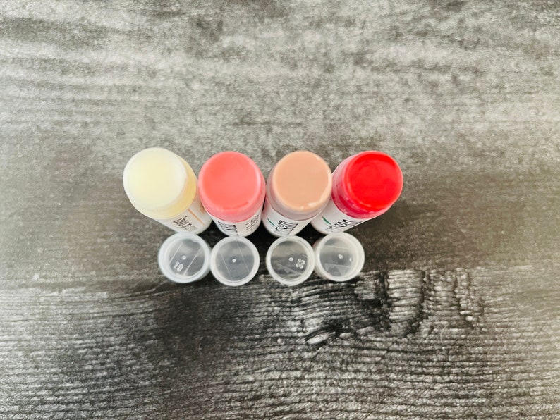 12 Arnica Lip Balm Sticks Clear or Tinted Chapsticks Unlabeled Private Label Med Spa Branded Gifts Pink Brown Red Aesthetics image 3