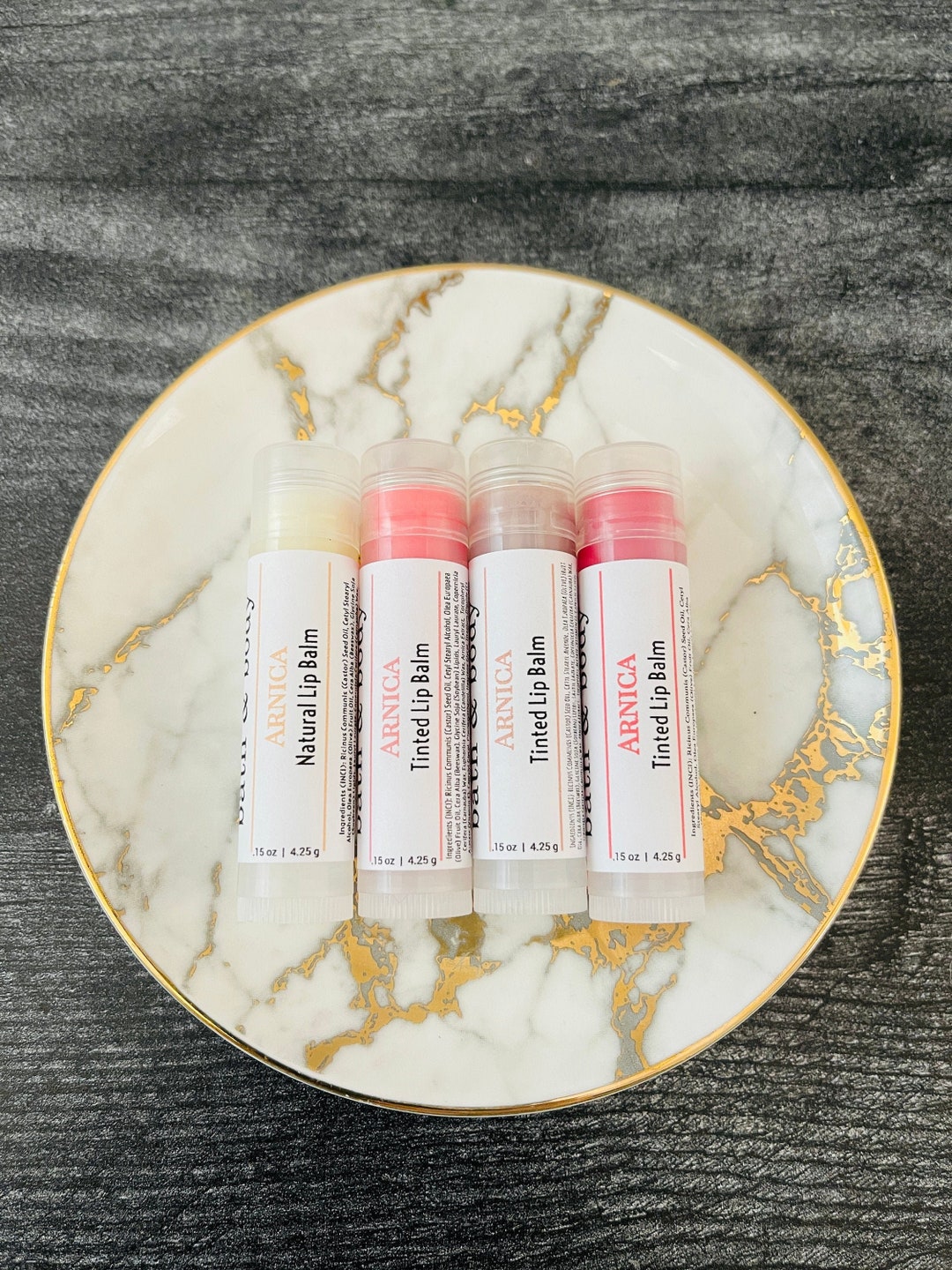 Arnica Lip Balm Sticks Sheer or Tinted Chapsticks Post Lip Filler Balm