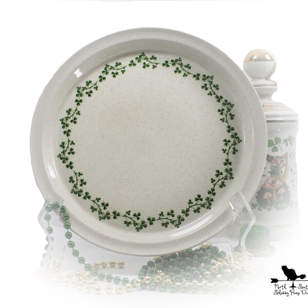 Wild Shamrock Plate by Arklow Pottery, Vintage St Patricks Day Decor