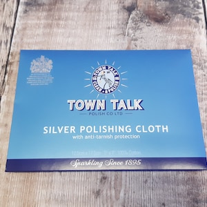 Town Talk Mini Silver Polishing Cloth, 7cm X 14cm Silver Cleaning