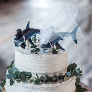 Shark Cake Topper/ Bride/Groom/Quirky/Funky/ Kitschy/ Wedding Decor