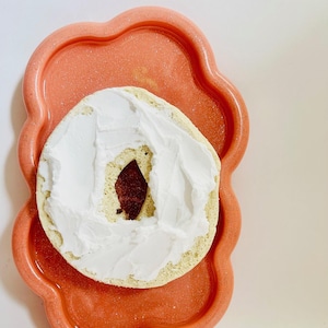 Bagel With Cream Cheese/ Dopamine Decor/ Maximalist Decor/ Fake Food/ Food Decor/ Pop Art/ Wall Sculpture/ Funky Decor/ Unique Gift/Kitchen