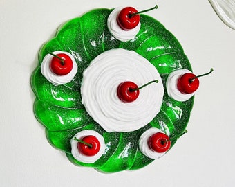 Jelly Cake Wall Hanging/Funky/ Kitschy/ Glitter/ Fake Food/ Pop Art