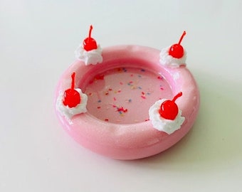 Birthday Cake Ashtray/ Pop Art/ Dopamine Decor/ 420/ Fake Food/ Food Decor/ Fake Cake/ Kitschy/ Funky Ashtray