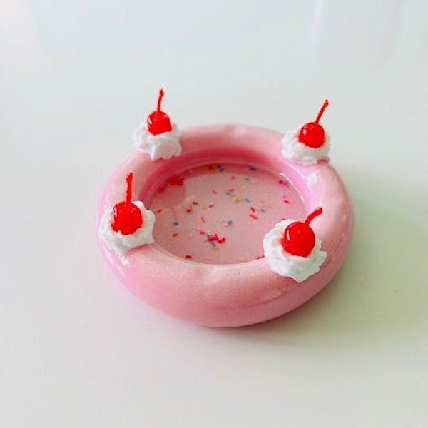 Birthday Cake Ashtray/ Pop Art/ Dopamine Decor/ 420/ Fake Food/ Food Decor/ Fake Cake/ Kitschy/ Funky Ashtray