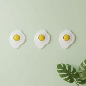 Sunny Side Up Wall Hanging/Fake Food/ Food Decor/Kitchen Decor/Dopamine Decor/Pop Art/Quirky Decor/Kitschy Gift Idea