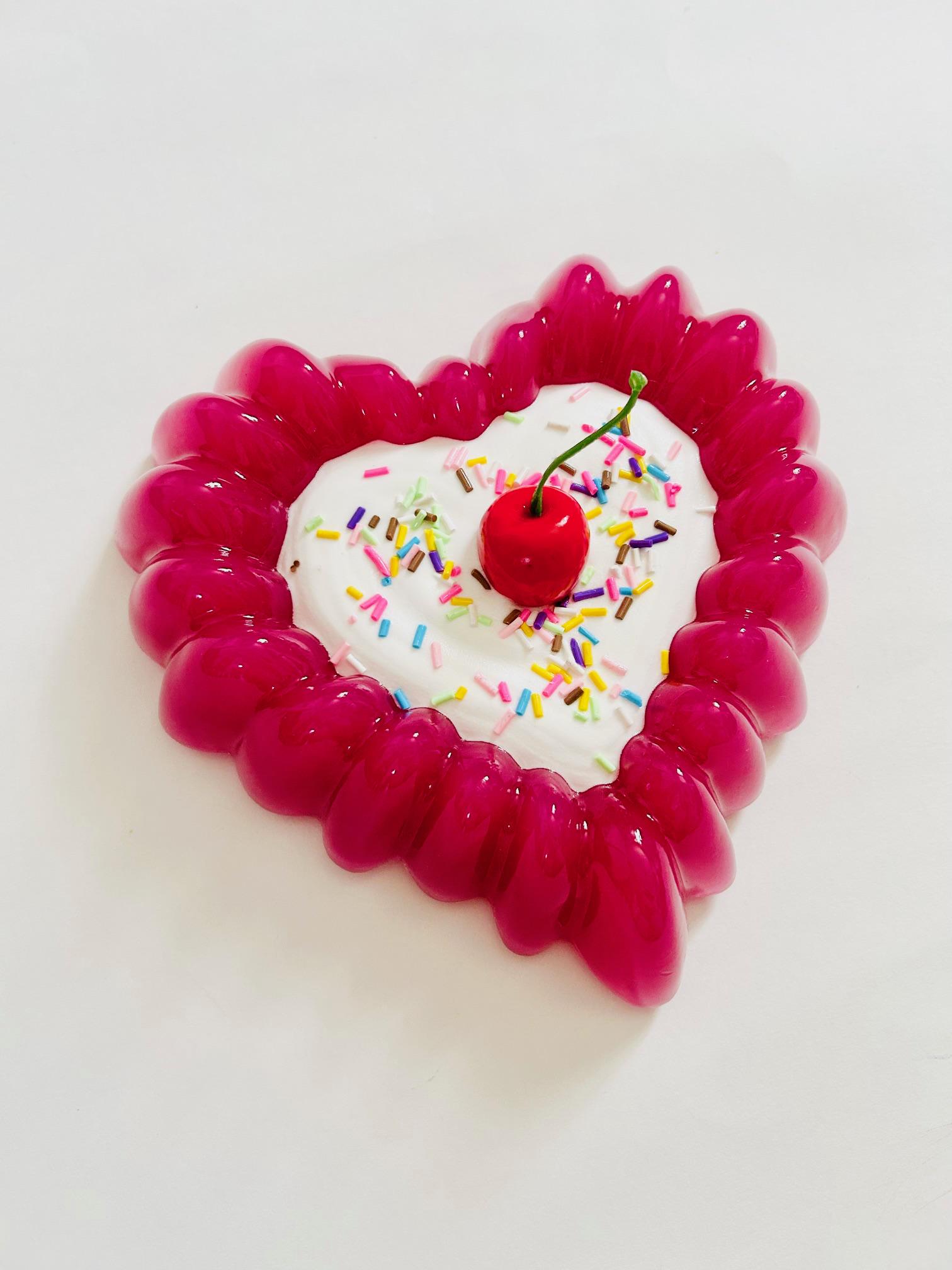 Heart Jelly Cake Wall Hanging/Valentines Day Decor/ Valentines Day Gift/ Anniversary/ Gelatin Dessert/ Fake Food/ Food Decor/ Dopamine Decor