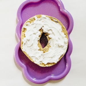 Bagel With Cream Cheese Wall Hanging/ Dopamine Decor/ Maximalist Decor/ Fake Food/ Food Decor/ Pop Art/ Wall Sculpture/ Funky Decor/Kitchen