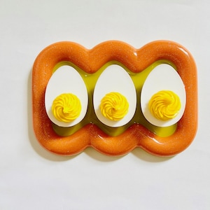 Deviled Egg Wall Hanging/Dopamine Décor/Fake Food/Kitchen Décor/Food Décor/Pop Art/Maximalist Décor/Unique Gift/Funny Wall Decor