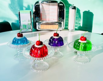 Light Up Mini Colorful Jelly Cake Light  Fake Food Dopamine Decor Quirky Funky Kitschy Retro Pop Art