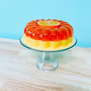 Orange Jelly Cake On Glass Cake Stand Fake Food Dopamine Decor Maximalist Kitschy Retro Kitchen Decor Fake Bake Vintage Mid Century Decor