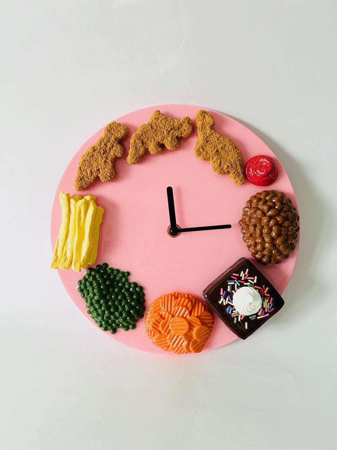 Kiddie Dinner Plate Wall Clock/dopamine Décor/fake Food/kitchen Décor ...