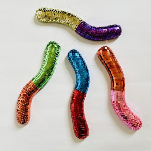JUMBO Disco Gummy Worm Wall Art/ Dopamine Decor/ Maximalist Decor/ Fake Food/ Food Decor/ Pop Art/ Wall Sculpture/ Funky Decor/ Unique Gift