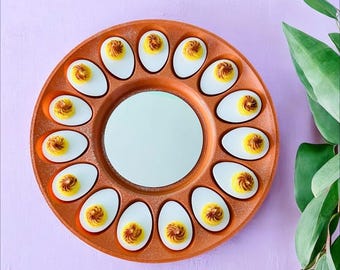 Teufelei Spiegel Wandbehang/Funky Spiegel/Lustiger Spiegel/Küchen Dekor/Dopamin Dekor/Pop Art/Schrullig Dekor/Kitschiger Glitzer