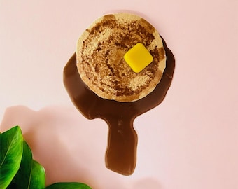 Dripping Pancake Wall Hanging: Dopamine Kitchen Decor, Pop Art Sculpture