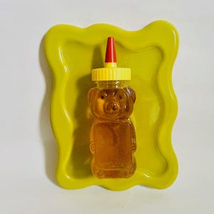 Honey Bear Wall Hanging / Dopamine Decor/ Maximalist Decor/ Fake Food/ Food Decor/ Pop Art/ Wall Sculpture/ Funky Decor/Kitchen Decor