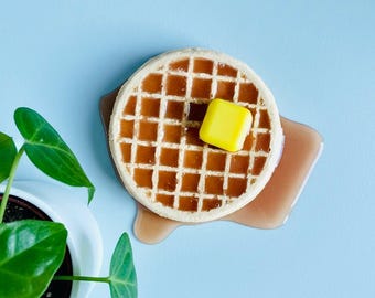 Dripping Waffle Wall Hanging: Dopamine Kitchen Decor, Pop Art Sculpture