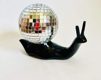 Jumbo Disco Snail/Funky Art/Quirky/Dopamine Decor/Pop Art/Kitschy Decor/Funny Decor/Food Decor/Fake Food/Weird Art/Maximalist Decor