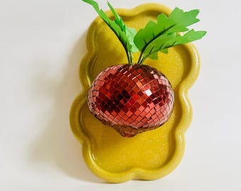Disco Beet Wall Hanging/ Dopamine Decor/ Maximalist Decor/ Fake Food/ Food Decor/ Pop Art/Wall Sculpture/ Funky Decor/Kitchen/Easter Decor