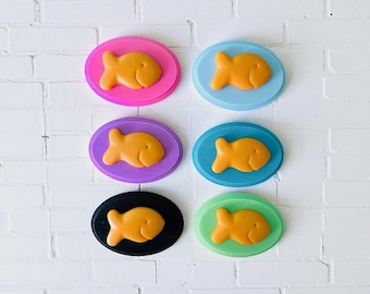 Trophy Fish Goldfish Cracker Wall Hanging: Nostalgic Food Art/Dopamine Decor/Kitschy Kitchen/ Kawaii/Pop Art/Maximalist Home Decor/Fake Food
