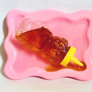 Honey Bear Wall Hanging / Dopamine Decor/ Maximalist Decor/ Fake Food/ Food Decor/ Pop Art/ Wall Sculpture/ Funky Decor/Kitchen Decor