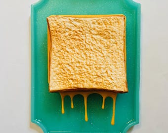 Grilled Cheese Sandwich Wall Hanging/ Dopamine Decor/ Maximalist Decor/ Fake Food/ Food Decor/ Pop Art/ Wall Sculpture/ Funky Decor/Fun Gift