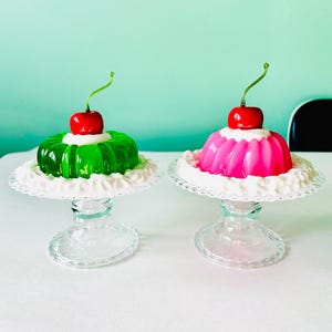 Extra Whipped Cream Mini Colorful Jelly Cake Fake Food Dopamine Decor Quirky Funky Kitschy Retro Pop Art