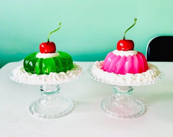 Extra Whipped Cream Mini Colorful Jelly Cake Fake Food Dopamine Decor Quirky Funky Kitschy Retro Pop Art