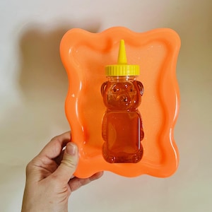Honey Bear Wall Hanging / Dopamine Decor/ Maximalist Decor/ Fake Food/ Food Decor/ Pop Art/ Wall Sculpture/ Funky Decor/Kitchen Decor