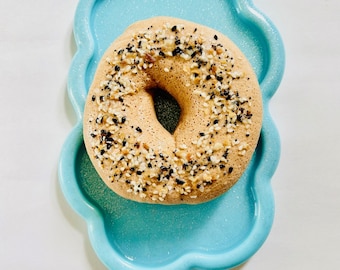 Everything Bagel Wall Hanging / Dopamine Decor/ Maximalist Decor/ Fake Food/ Food Decor/ Pop Art/ Wall Sculpture/ Funky Decor/Kitchen