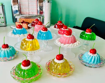 Mini Colorful Jelly Cake Fake Food Dopamine Decor Quirky Funky Kitschy Retro Pop Art