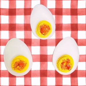 Deviled Egg Kühlschrankmagnet 3er Pack - Kitschig/Pop Art/ Fake Food/ Essen Dekor/ Küche Dekor/ Dopamin Dekor/ Funky Dekor