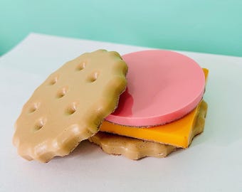 Sandwich Crackers Stackable Coasters/ Dopamine Decor Fake Food Unique Gift Idea Funny Coasters Resin Art Food Decor Kitschy Kitchen Decor