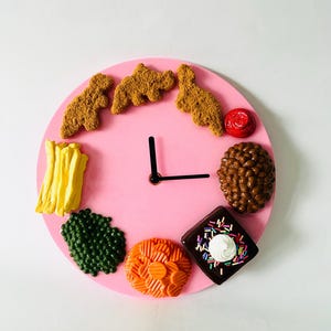 Kiddie Dinner Plate Wall Clock/dopamine Décor/fake Food/kitchen Décor ...