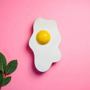 GIANT Egg Wall Art/ Dopamine Decor/ Maximalist Decor/ Fake Food/ Food Decor/ Pop Art/ Wall Sculpture/ Funky Decor/ Unique Gift/Kitchen Decor