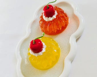 Mini Jelly Cake Wall Hanging / Dopamine Decor/ Maximalist Decor/ Fake Food/ Food Decor/ Pop Art/ Wall Sculpture/ Funky Decor/Kitchen