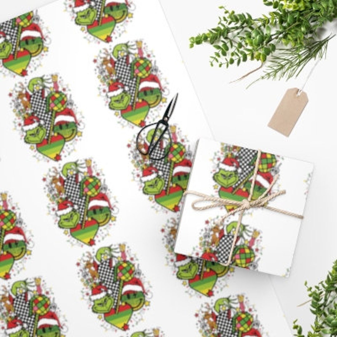 Christmas Grinch Wrapping Paper Etsy