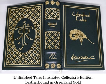 Leatherbound Illustrated Tales of Middle-Earth: Unfinished Tales, Children of Hurin, Beren and Luthien, and The Fall of Gondolin,