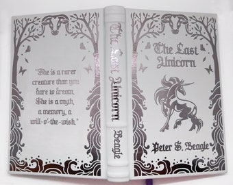 Édition collector La dernière licorne - Relié en cuir blanc et argent foncé