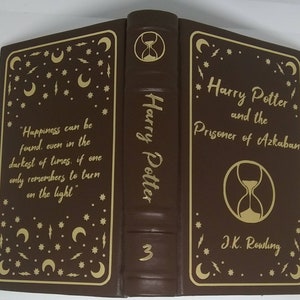 Leatherbound Harry Potter With Rounded Spines Brown and Gold - Etsy