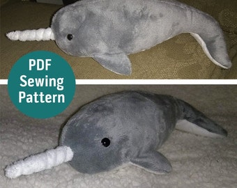 Narwal Plushie Sewing Pattern PDF