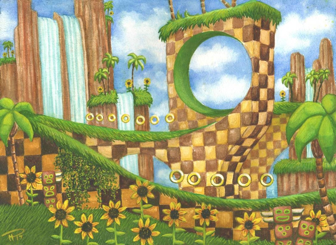 Sonic 1 Green Hill Canvas Wrap 